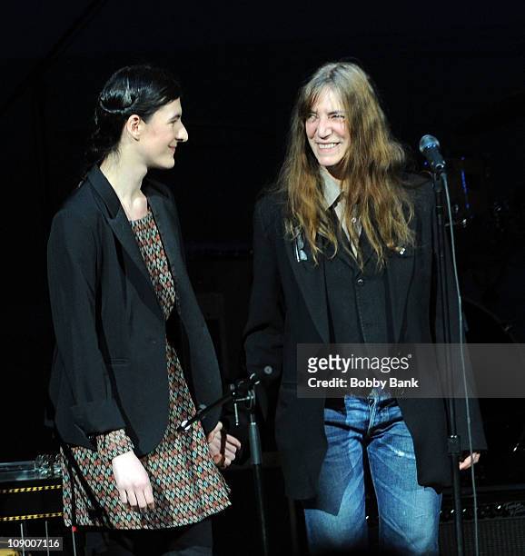 Jesse Smith and her mother Patti Smith performs for The Music of Neil Young at Carnegie Hall on February 10, 2011 in New York City.