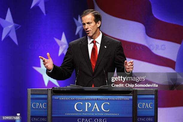 Sen. John Thune addresses the Conservative Political Action Conference at the Marriott Wardman Park February 11, 2011 in Washington, DC. A dozen...