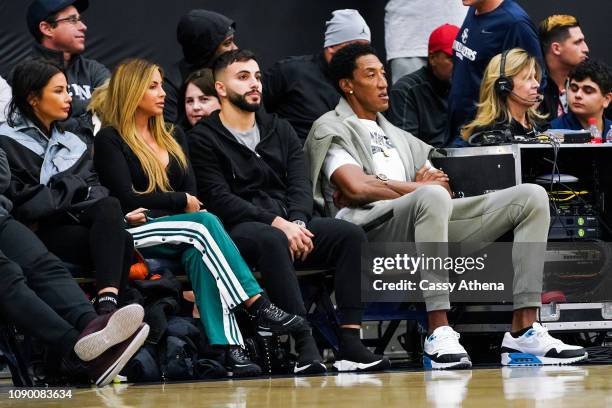 Larsa Pippen and Scottie Pippen attend the Sierra Canyon vs Mayfair game on January 04, 2019 in Chatsworth, California.