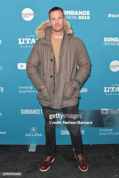 Armie Hammer attends the "Wounds" Premiere during the 2019 Sundance Film Festival at Eccles Center Theatre on January 26, 2019 in Park City, Utah.