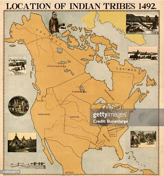 Indigen Map Map showing the locations of the different Native American Indian ...