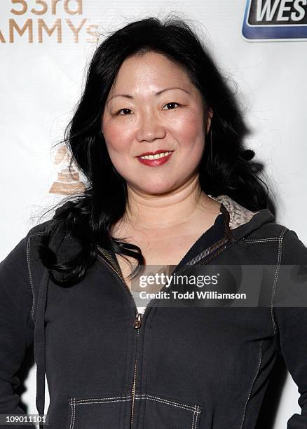 Comedienne Margaret Cho attends the Westwood One Radio Remotes room backstage during The 53rd Annual GRAMMY Awards at Staples Center on February 11,...