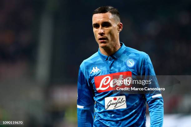 Jose Maria Callejon of Ssc Napoli during the Serie A football match between Ac Milan and Ssc Napoli. The match end in a tie 0-0.
