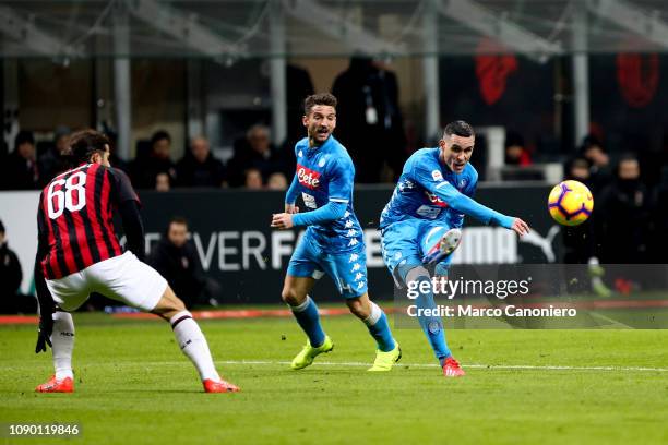 Jose Maria Callejon of Ssc Napoli in action during the Serie A football match between Ac Milan and Ssc Napoli. The match end in a tie 0-0.
