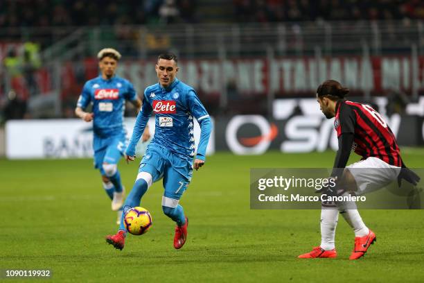 Jose Maria Callejon of Ssc Napoli in action during the Serie A football match between Ac Milan and Ssc Napoli. The match end in a tie 0-0.