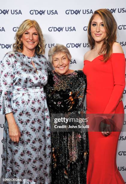 Traci Wald Donat and Honoree Helen Reddy attend the 2019 G'Day USA Gala at 3LABS on January 26, 2019 in Culver City, California.