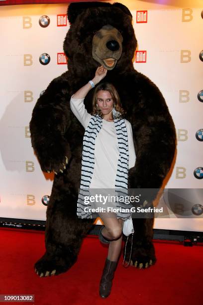 Actress Nadeshda Brennicke arrives for the 'The Place To B - Party' at Borchardt during day two of the 61st Berlin International Film Festival at...