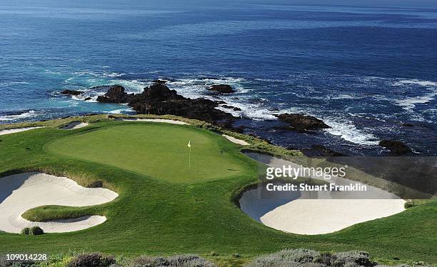 General view of the seventh hole during the second round of the AT&T Pebble Beach National Pro-Am at the Pebble Beach Golf Links on February 11, 2011...