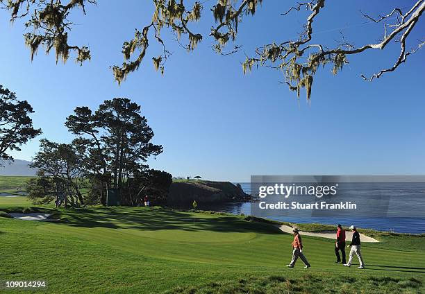 View of the fifth hole during the second round of the AT&T Pebble Beach National Pro-Am at the Pebble Beach Golf Links on February 11, 2011 in Pebble...