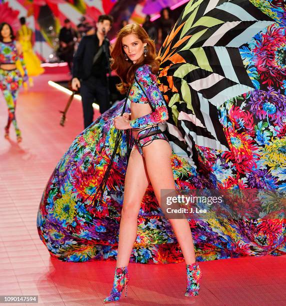 Alexina Graham walks the runway during the 2018 Victoria's Secret Fashion Show at Pier 94 on November 8, 2018 in New York City.