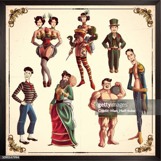 circus show set - circus performer stock illustrations