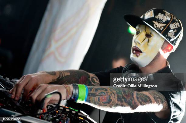 Tony Terror of Modestep performs on stage at o2 Academy on February 11, 2011 in Leicester, England.