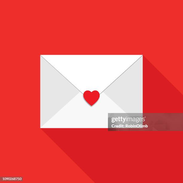 valentine heart envelope icon - letter envelope stock illustrations