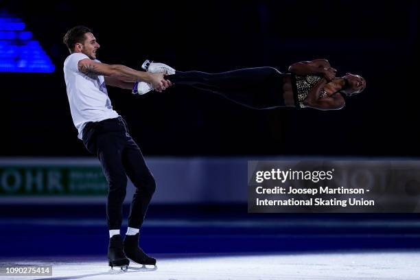 Vanessa James and Morgan Cipres of France perform in the Gala Exhibition during day five of the ISU European Figure Skating Championships at Minsk...