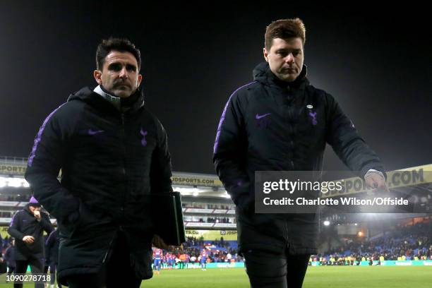 Dejected Tottenham manager Mauricio Pochettino makes his way back to the tunnel at full time during the FA Cup Fourth Round match between Crystal...
