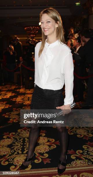 Actress Heike Makatsch attends the Medienboard Reception during day three of the 61st Berlin International Film Festival at Ritz Carlton on February...