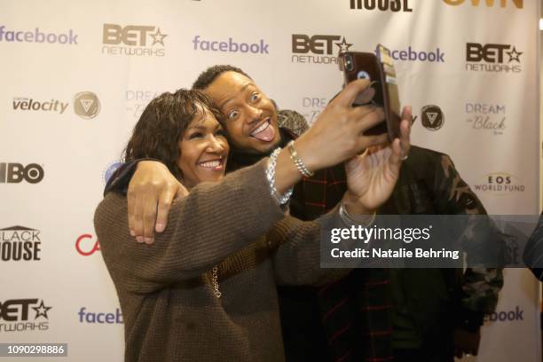Actors Terri J. Vaughn and Terrence J attend the Dream In Black Sunday Brunch during the 2019 Sundance Film Festival at The Blackhouse Foundation on...