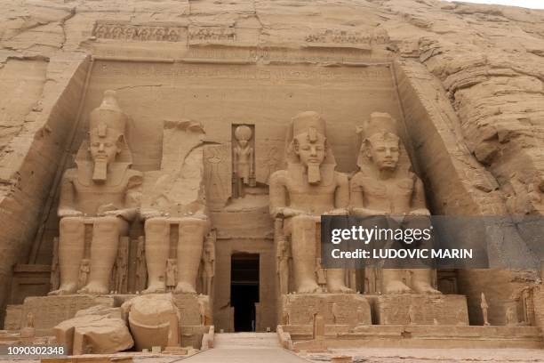 Picture taken on January 27 shows the Great Temple of Ramses II at Abu Simbel, built between 1264-1244 BC, south of Aswan in upper Egypt.