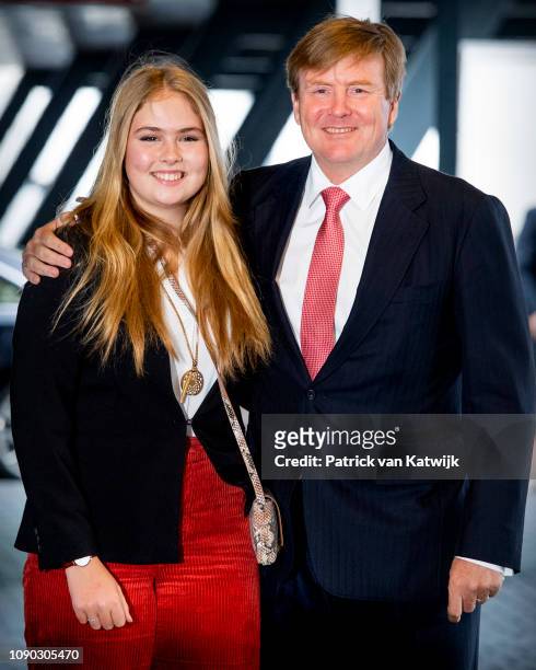 King Willem-Alexander of The Netherlands and Princess Amalia of The Netherlands visit the Dressage World Cup at Jumping Amsterdam on January 27, 2019...