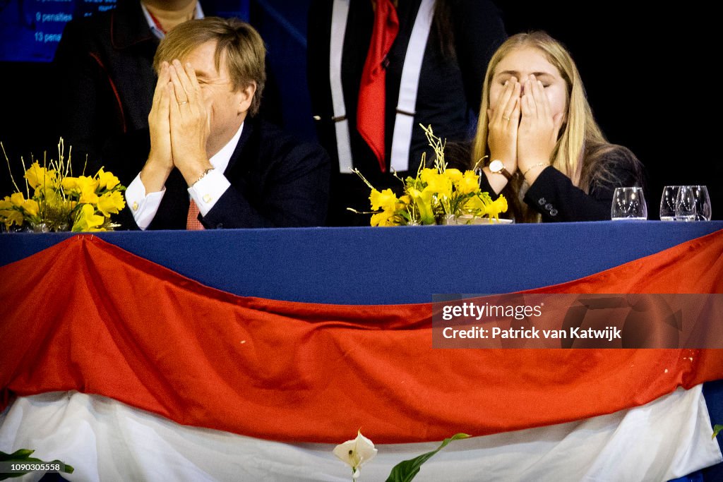 King Willem-Alexander Of The Netherlands And Princess Amalia Of The Netherlands Attend The Amsterdam Jumping