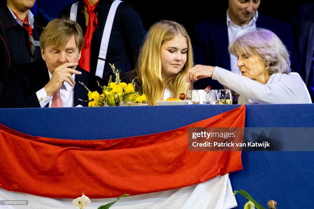 King Willem-Alexander Of The Netherlands And Princess Amalia Of The Netherlands Attend The Amsterdam Jumping