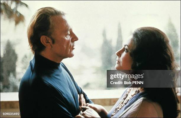 Elizabeth Taylor and Richard Burton in Israel in 1975.