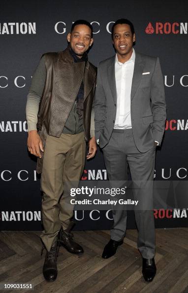 Qwan Rapper Actor Will Smith and Rapper Jay-Z arrive at the Gucci and RocNation ...