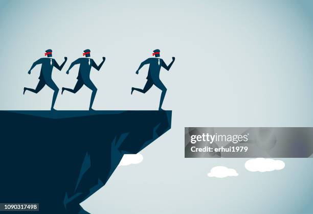 danger - blindfold man stock illustrations