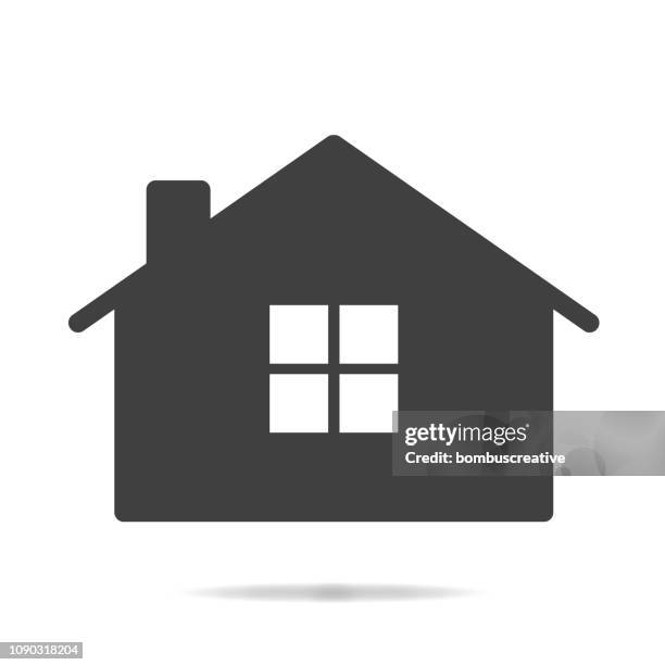 home house icon isolated on white background - log cabin logo stock illustrations