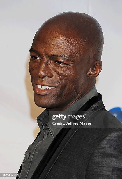 Seal arrives at the 2011 MusiCares Person Of the Year Honoring Barbra Streisand at Los Angeles Convention Center on February 11, 2011 in Los Angeles,...