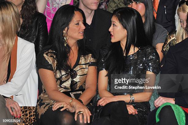 Emma Snowdon-Jones and TV personality Kelly Choi attend the Vivienne Tam Fall 2011 fashion show during Mercedes-Benz Fashion Week at The Theatre at...