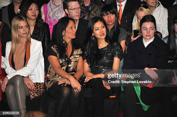 Emma Snowdon-Jones and TV personality Kelly Choi attend the Vivienne Tam Fall 2011 fashion show during Mercedes-Benz Fashion Week at The Theatre at...