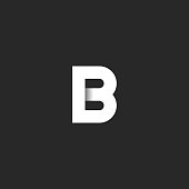 Elegant B letter logo paper cut material design, creative identity symbol for business card emblem