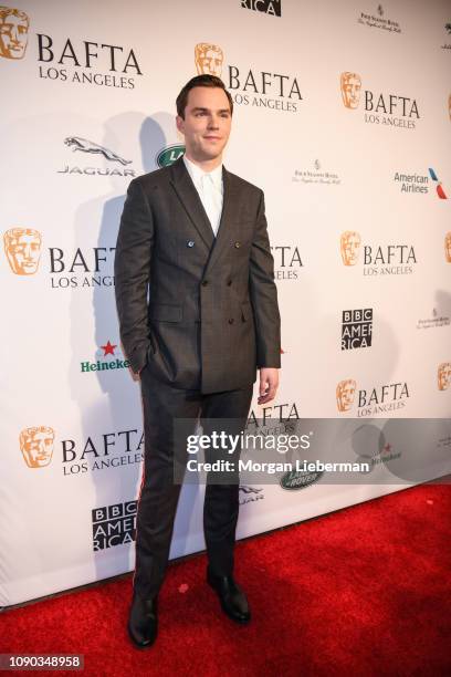 Nicholas Hoult arrives at the BAFTA Los Angeles Tea Party at the Four Seasons Hotel Los Angeles in Beverly Hills on January 05, 2019 in Los Angeles,...