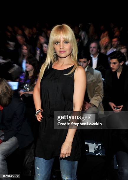 Actress Mena Suvari attends the G-Star Raw Fall 2011 fashion show during Mercedes-Benz Fashion Week at The Theatre at Lincoln Center on February 12,...