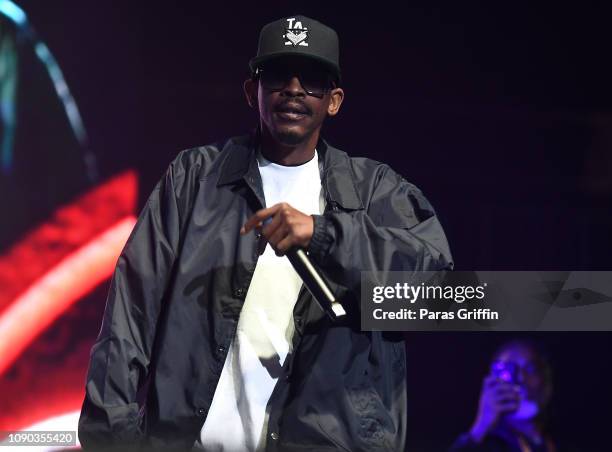 Rapper Kurupt performs onstage during the "Puff Puff Pass Tour: Snoop Dogg & Friends" at State Farm Arena on January 05, 2019 in Atlanta, Georgia.