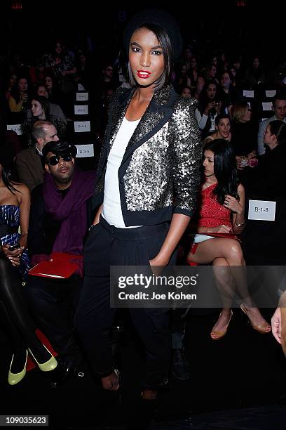 Model Sessilee Lopez attends the Vivienne Tam Fall 2011 fashion show during Mercedes-Benz Fashion Week at The Theatre at Lincoln Center on February...