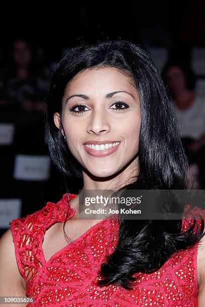 Actress Reshma Shetty attends the Vivienne Tam Fall 2011 fashion show during Mercedes-Benz Fashion Week at The Theatre at Lincoln Center on February...