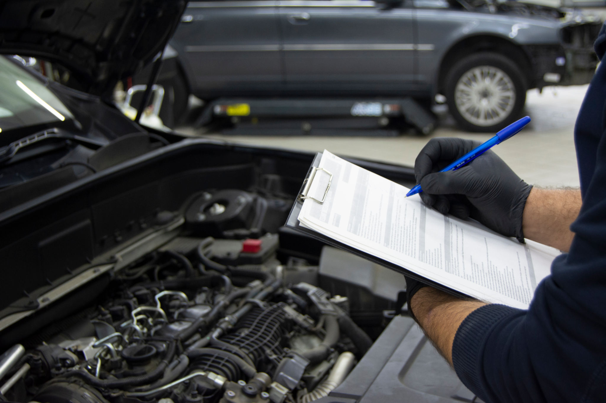 busy car inspection
