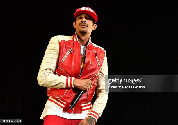 Rapper Layzie Bone of Bones Thugs-n-Harmony perform onstage at State Farm Arena on January 05, 2019 in Atlanta, Georgia.