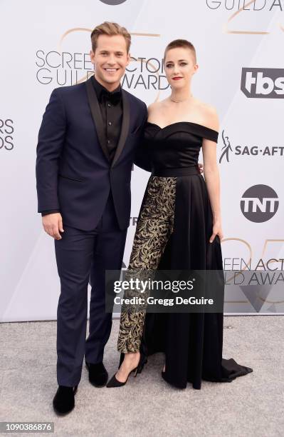 Wyatt Nash and Aubrey Swander attend the 25th Annual Screen Actors Guild Awards at The Shrine Auditorium on January 27, 2019 in Los Angeles,...