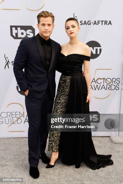 Wyatt Nash ) and Aubrey Swander attend the 25th Annual Screen Actors Guild Awards at The Shrine Auditorium on January 27, 2019 in Los Angeles,...