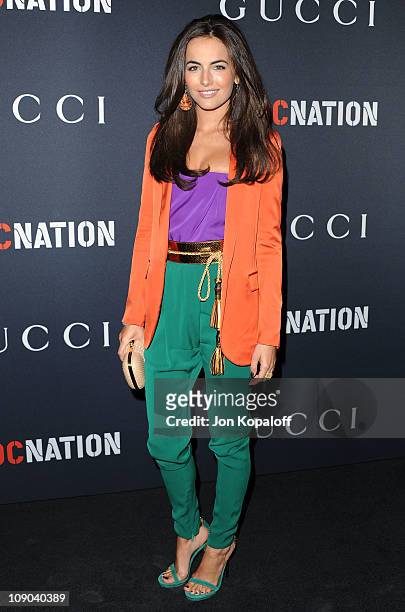 Actress Camilla Belle arrives at the Gucci And RocNation Host Pre-Grammy Brunch At Soho House at Soho House on February 12, 2011 in West Hollywood,...