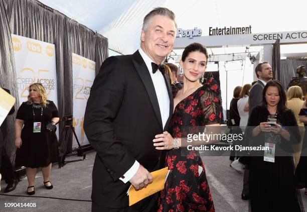 Alec Baldwin and Hilaria Baldwin attend the 25th Annual Screen Actors Guild Awards at The Shrine Auditorium on January 27, 2019 in Los Angeles,...