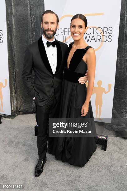 Joseph Fiennes and Maria Dolores Dieguez attend the 25th Annual Screen Actors Guild Awards at The Shrine Auditorium on January 27, 2019 in Los...