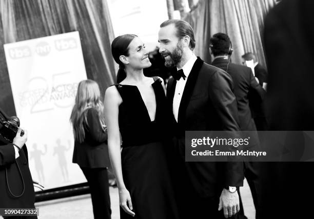 Joseph Fiennes and Maria Dolores Dieguez attend the 25th Annual Screen Actors Guild Awards at The Shrine Auditorium on January 27, 2019 in Los...