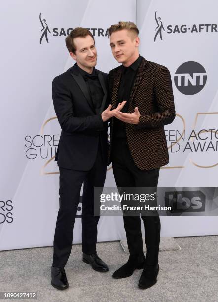 Joseph Mazzello and Ben Hardy attend the 25th Annual Screen Actors Guild Awards at The Shrine Auditorium on January 27, 2019 in Los Angeles,...