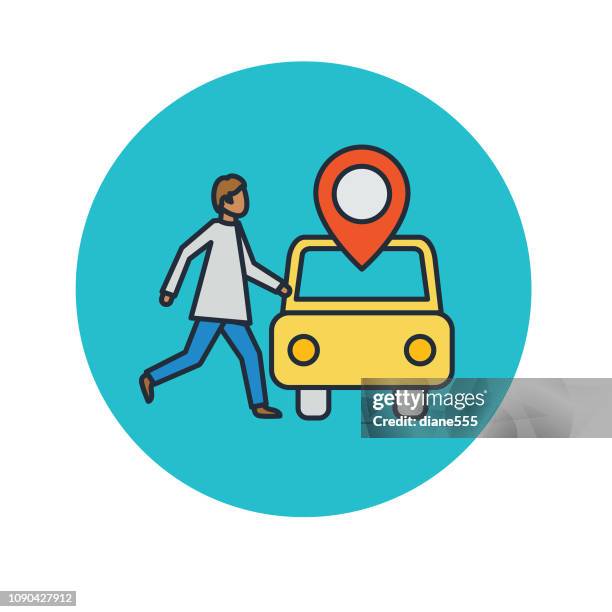 vehicle exchange people thin line icon ride sharing concept - uber stock illustrations