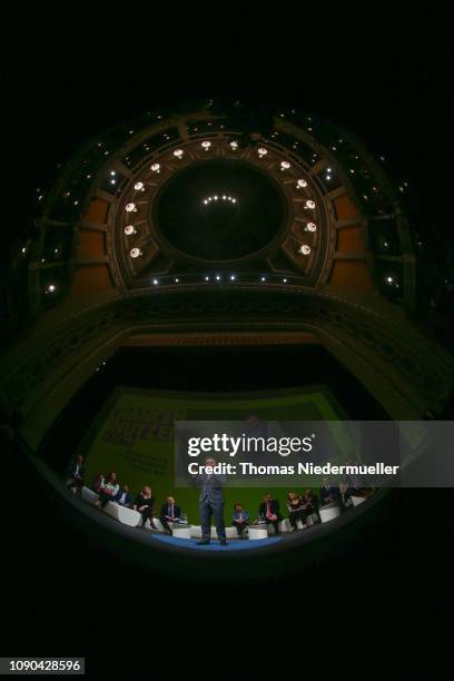 Christian Lindner, head of the German Free Democratic Party talks during the traditional Epiphany meeting of the German Free Democratic Party at the...