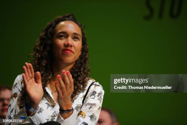 Nicole Buettner-Thiel, candidate of the European Parliament election of the FDP is seen during the traditional Epiphany meeting of the German Free...